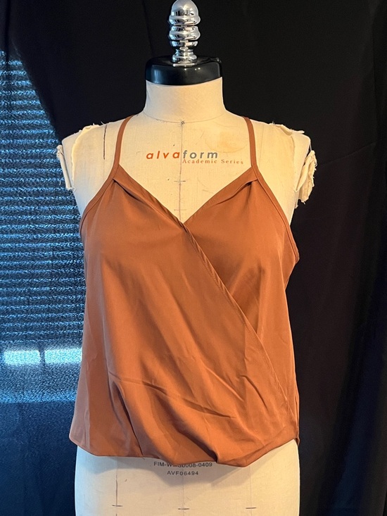 Tops - Rust Surplice Cami Top - Unbranded